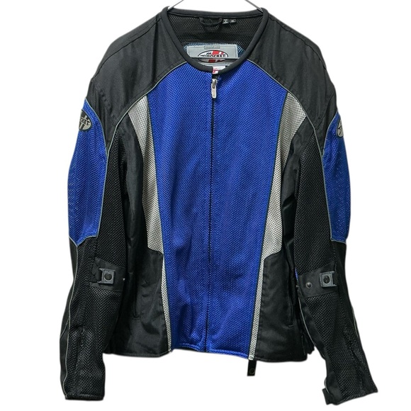 🏍️Men’s Stylish Joe Rocket Black & Blue Motorcycle Jacket - Picture 2 of 6